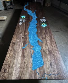 Custom Conference Table With CNC Logo And Topography 8