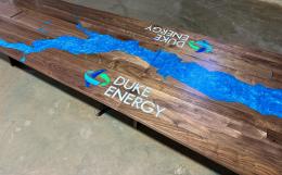 Custom Conference Table With CNC Logo And Topography 5