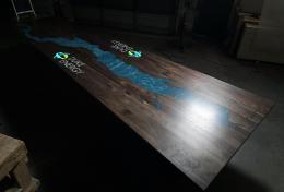 Custom Conference Table With CNC Logo And Topography 9
