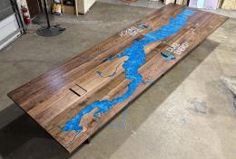 Custom Conference Table With CNC Logo And Topography 4