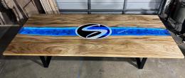 CNC Logo Boardroom Table With LED Lights 1