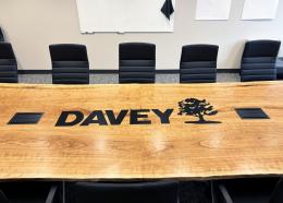 Live Edge Cherry Conference Table With CNC Logo 7