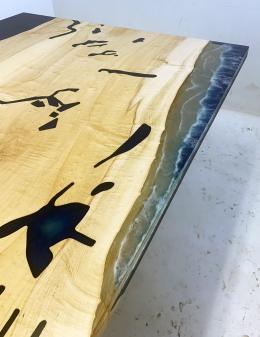 Maple Dining Table With Shoreline Topography 14