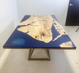 Maple Dining Table With Shoreline Topography 10