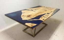 Maple Dining Table With Shoreline Topography 3