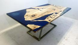 Maple Dining Table With Shoreline Topography 12