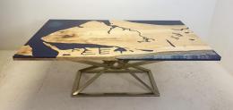Maple Dining Table With Shoreline Topography 8