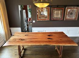Sycamore Dining Room Table With Custom Wood Base 6