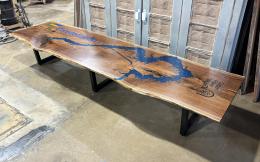 Live Edge Walnut Conference Table With Topography And C