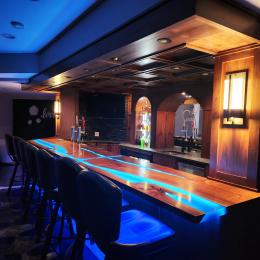 LED Lit Walnut Home Bar Top ID 7656 8