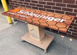 Walnut Conference Table With Resin Hexagons 2