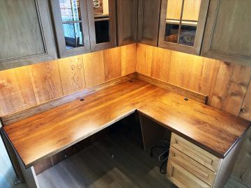 Hickory L-Shaped Desktop