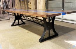 Walnut Conference Table With Embedded Drillbits 8