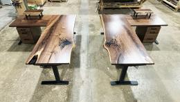 Matching Black Walnut And Resin Sit Stand Desks 2