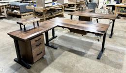 Matching Black Walnut And Resin Sit Stand Desks 3