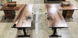 Matching Black Walnut And Resin Sit Stand Desks 1