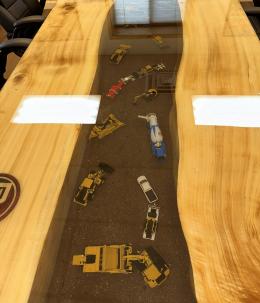Elm Conference Table With Embedded Scale Construction M