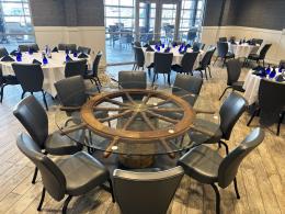 Shipwheel And Whiskey Barrel Dining Table 3