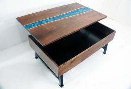 Walnut River Coffee Table With Storage 5