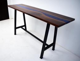 Epoxy Resin River Sofa Table With Dual Pour Blues 7