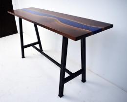 Epoxy Resin River Sofa Table With Dual Pour Blues 9