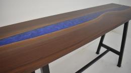 Epoxy Resin River Sofa Table With Dual Pour Blues 8