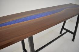 Epoxy Resin River Sofa Table With Dual Pour Blues 4
