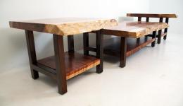 Live Edge Redwood Coffee Table & Side Table Set 6