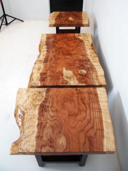 Live Edge Redwood Coffee Table & Side Table Set 7