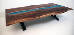 Large Walnut LED Lit Coffee Table 7