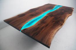 Large Walnut LED Lit Coffee Table 3