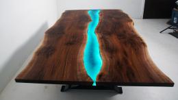 Large Walnut LED Lit Coffee Table 5