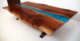 Large Walnut LED Lit Coffee Table 6