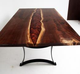 Walnut Copper And Black River Dining Table 2