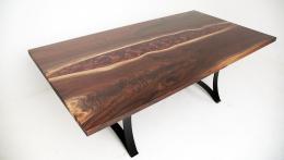 Walnut Copper And Black River Dining Table 5