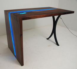 Walnut LED Lit Console River Table 3