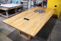 Elm Conference Table With Epoxy Resin CNC Logo 6