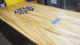Elm Conference Table With Epoxy Resin CNC Logo 8