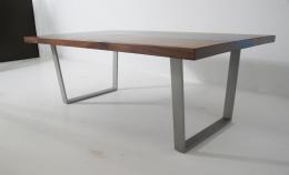 Walnut Coffee River Table With Blue & White Resin 8