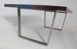 Walnut Coffee River Table With Blue & White Resin 6
