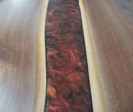 Walnut Dining Room Table With Copper & Black Epoxy Rive