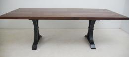 Walnut Dining Room Table With Copper & Black Epoxy Rive