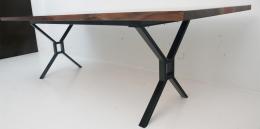 Walnut River Dining Table With Crimson Epoxy Resin 6