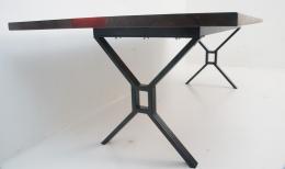 Walnut River Dining Table With Crimson Epoxy Resin 8