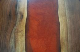 Walnut River Dining Table With Crimson Epoxy Resin 11