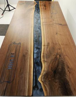 Walnut Conference River Table With Embedded Tools And C