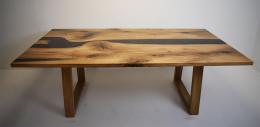 White Oak Gray River Table With White Oak Legs 4