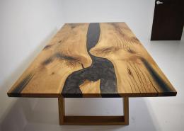 White Oak Gray River Table With White Oak Legs 2