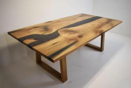 White Oak Gray River Table With White Oak Legs 1