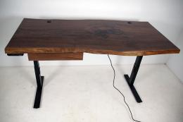 Handmade Live Edge Walnut Adjustable Height Rising Desk